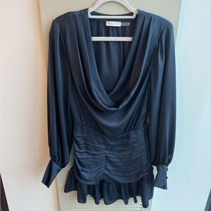 Ramy Brook Midnight Blue Draped Blouse